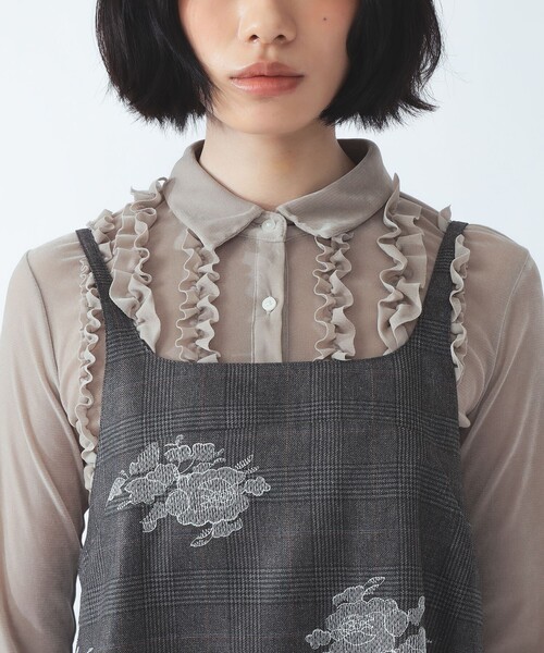 Ray BEAMS(レイビームス)の「チェック 刺繍 ミニ ワンピース(ワンピース・レディース・グレー・0)」の10枚目の写真