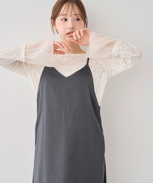 mil(ミル)の「花柄 シアージャガード フレアスリーブトップス / 長袖【588207】(Tシャツ/カットソー・レディース・オフホワイト/ブラック・XS/S)」の11枚目の写真