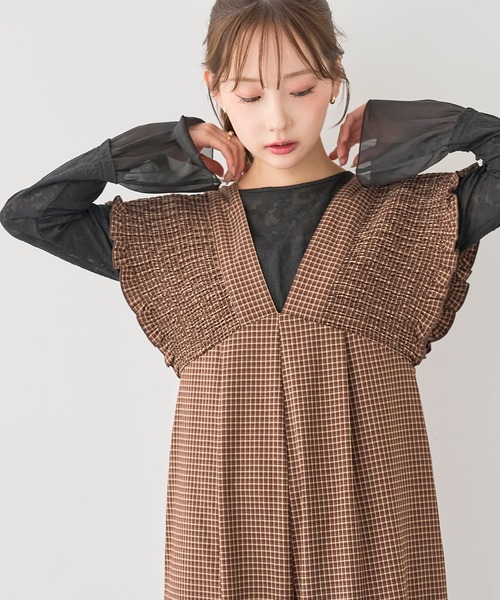 mil(ミル)の「花柄 シアージャガード フレアスリーブトップス / 長袖【588207】(Tシャツ/カットソー・レディース・オフホワイト/ブラック・XS/S)」の21枚目の写真