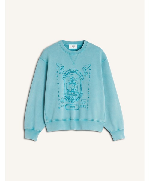 Maison Kitsune(メゾンキツネ)の「FOUNTAIN STAMP FADED RELAXED SWEATSHIRT(スウェット・メンズ・スカイブルー系・M/L)」の1枚目の写真
