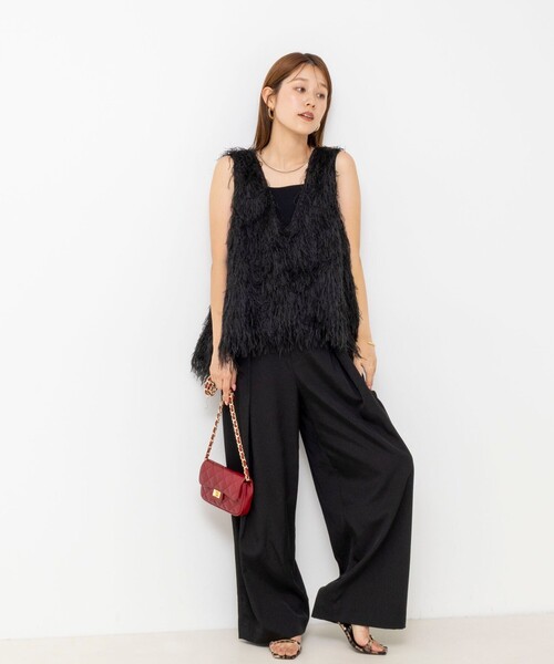 NOLLEY’S(ノーリーズ)の「【WEB限定】ウォッシャブルシアーフェザータンク(シャツ/ブラウス・レディース・ブラック/オフホワイト・FREE)」の21枚目の写真