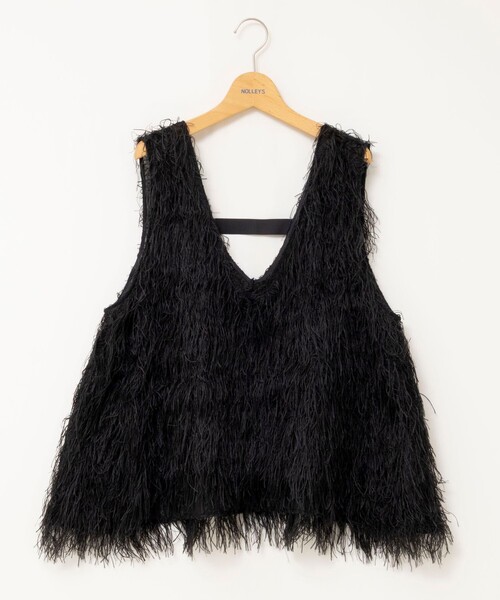 NOLLEY’S(ノーリーズ)の「【WEB限定】ウォッシャブルシアーフェザータンク(シャツ/ブラウス・レディース・ブラック/オフホワイト・FREE)」の12枚目の写真