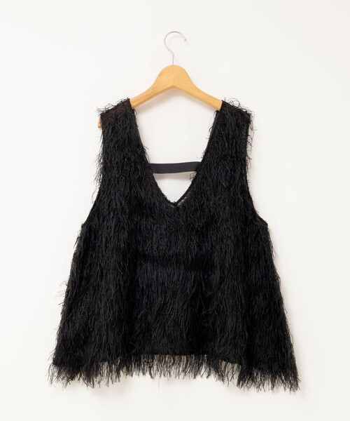 NOLLEY’S(ノーリーズ)の「【WEB限定】ウォッシャブルシアーフェザータンク(シャツ/ブラウス・レディース・ブラック/オフホワイト・FREE)」の16枚目の写真