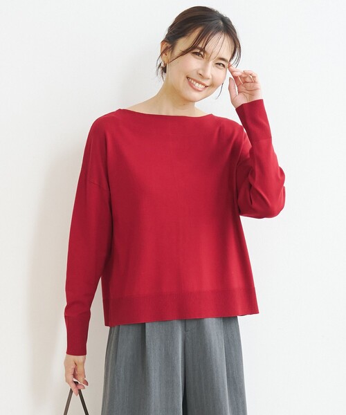 UNFILO(アンフィーロ)の「【前後着用可能】マイビューティニット 2WAYカーディガン(カーディガン/ボレロ・レディース・ワイン系/ブルー系/ブラウン系/グレー系・X-LARGE)」の4枚目の写真