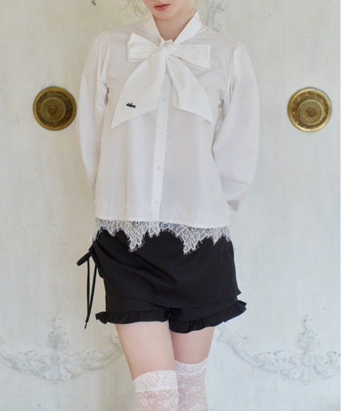 idem(イデム)の「layered frill mini pants / 巻きスカート風ショートパンツ(その他パンツ・レディース・その他/グレー/ブラック・FREE)」の9枚目の写真