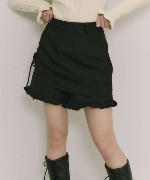 idem(イデム)の「layered frill mini pants / 巻きスカート風ショートパンツ(その他パンツ・レディース・その他/グレー/ブラック・FREE)」の14枚目の写真