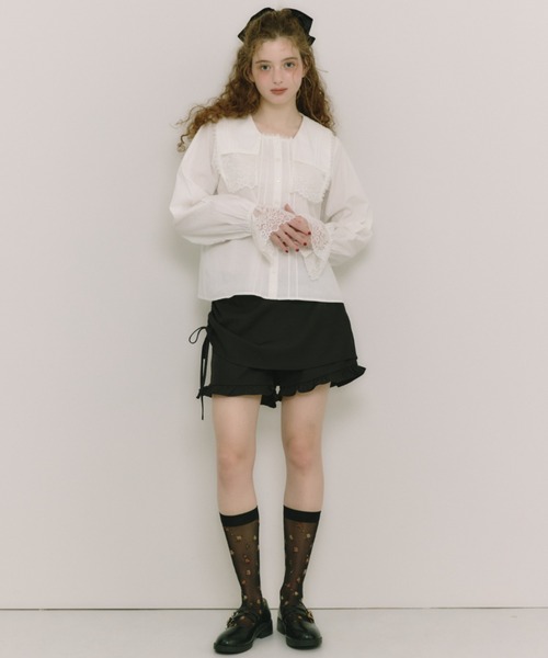 idem(イデム)の「layered frill mini pants / 巻きスカート風ショートパンツ(その他パンツ・レディース・その他/グレー/ブラック・FREE)」の17枚目の写真