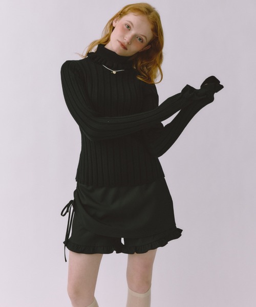 idem(イデム)の「layered frill mini pants / 巻きスカート風ショートパンツ(その他パンツ・レディース・その他/グレー/ブラック・FREE)」の19枚目の写真
