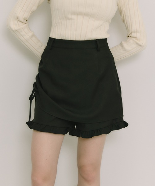 idem(イデム)の「layered frill mini pants / 巻きスカート風ショートパンツ(その他パンツ・レディース・その他/グレー/ブラック・FREE)」の18枚目の写真