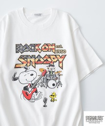 PEANUTSロックバンド半袖Tシャツ