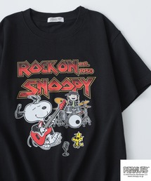 PEANUTSロックバンド半袖Tシャツ