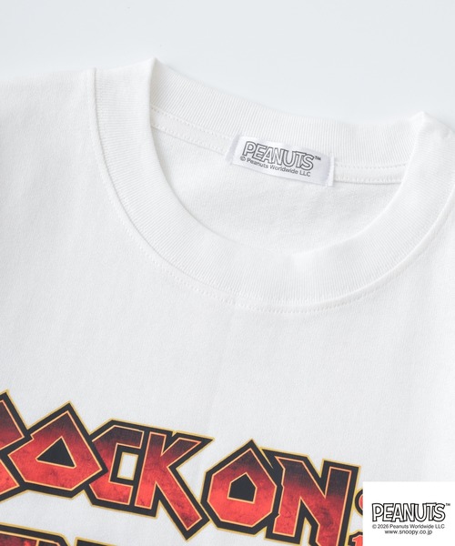 PEANUTS(ピーナッツ)の「PEANUTSロックバンド半袖Tシャツ(Tシャツ/カットソー・メンズ・ブラック/ホワイト系/オフホワイト/ブラック系・M/L/LL/S)」の14枚目の写真