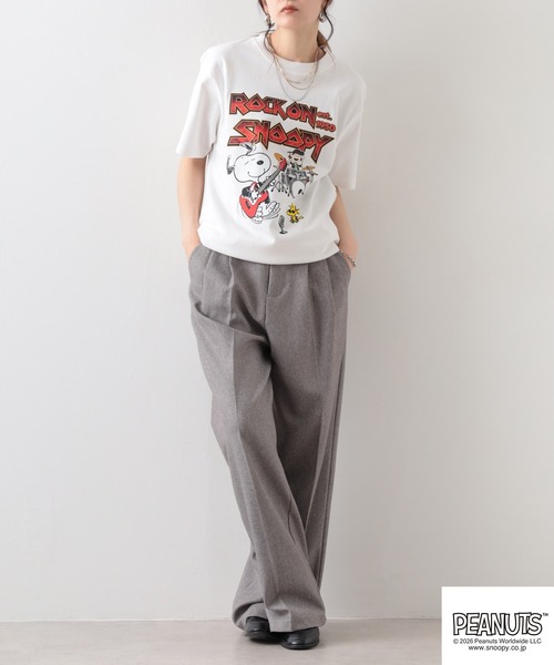 PEANUTS(ピーナッツ)の「PEANUTSロックバンド半袖Tシャツ(Tシャツ/カットソー・メンズ・ブラック/ホワイト系/オフホワイト/ブラック系・M/L/LL/S)」の19枚目の写真