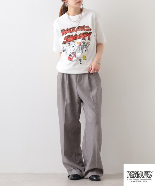 PEANUTS(ピーナッツ)の「PEANUTSロックバンド半袖Tシャツ(Tシャツ/カットソー・メンズ・ブラック/ホワイト系/オフホワイト/ブラック系・M/L/LL/S)」の20枚目の写真