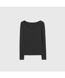 ウールUネック セカンドスキン サムホールトップ / WOOL U-NECK SECOND-SKIN THUMBHOLE TOP_4colors
