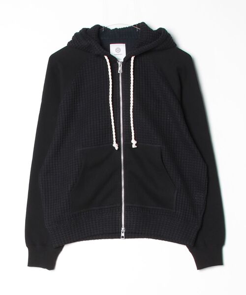 SEAGREEN(シーグリーン)の「SEAGREEN(シーグリーン) ONI WAFFLE COMBINATION HOODIE オニワッフルコンビネーションフーディ(パーカー・レディース・ブラック・1)」の1枚目の写真