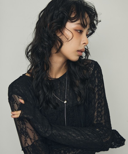 Trish(トリッシュ)の「レースパッチワークプルオーバー(Tシャツ/カットソー・レディース・アイボリー/ブラック・FREE)」の5枚目の写真