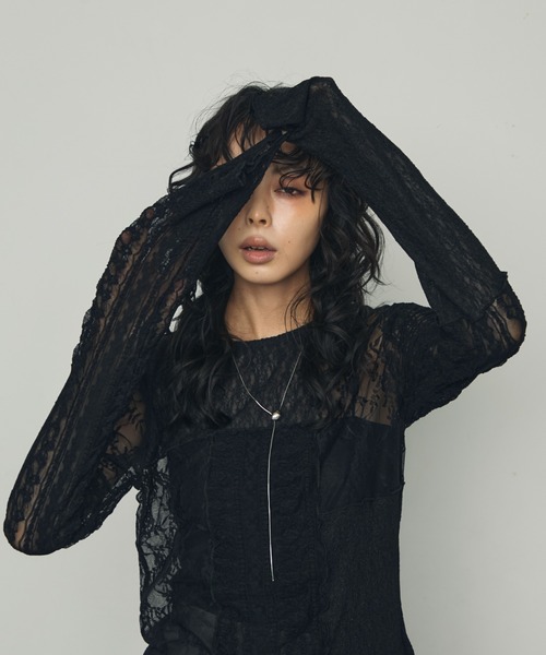 Trish(トリッシュ)の「レースパッチワークプルオーバー(Tシャツ/カットソー・レディース・アイボリー/ブラック・FREE)」の18枚目の写真