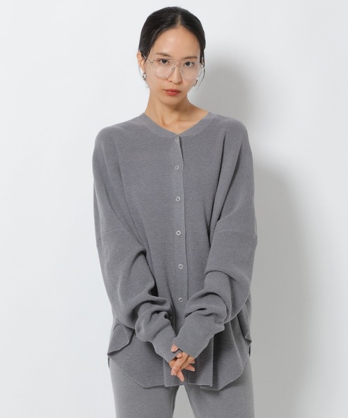 HEREIAM(ヘレイアム)の「【HEREIAM】ワッフル2WAYニット(ニット/セーター・レディース・イエロー系/ブラウン系/杢グレー/ブラック・FREE)」の2枚目の写真