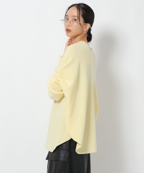HEREIAM(ヘレイアム)の「【HEREIAM】ワッフル2WAYニット(ニット/セーター・レディース・イエロー系/ブラウン系/杢グレー/ブラック・FREE)」の10枚目の写真