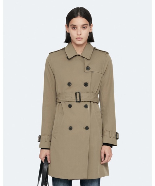 ALLSAINTS(オールセインツ)の「LEONARD DOUBLE-BREASTED COTTON TRENCH COAT | LEONARD ダブルブレスト コットン トレンチコート(トレンチコート・レディース・ブラウン系その他・8)」の1枚目の写真