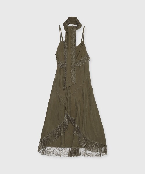 JOSE MOON(ジョゼムーン)の「LACE SCARF CAMI DRESS/レーススカーフキャミドレス(ワンピース・レディース・ブラック/ホワイト/カーキ・38/36)」の8枚目の写真