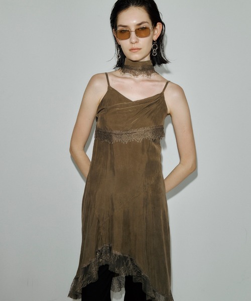 JOSE MOON(ジョゼムーン)の「LACE SCARF CAMI DRESS/レーススカーフキャミドレス(ワンピース・レディース・ブラック/ホワイト/カーキ・38/36)」の20枚目の写真