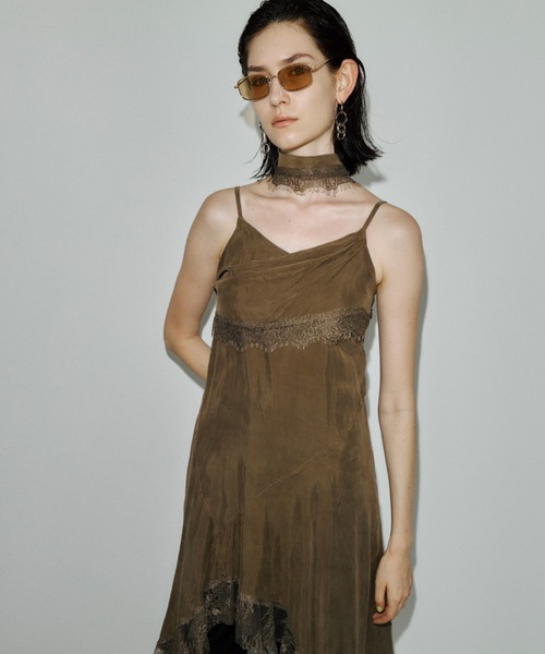 JOSE MOON(ジョゼムーン)の「LACE SCARF CAMI DRESS/レーススカーフキャミドレス(ワンピース・レディース・ブラック/ホワイト/カーキ・38/36)」の21枚目の写真