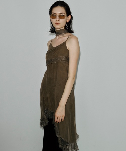 JOSE MOON(ジョゼムーン)の「LACE SCARF CAMI DRESS/レーススカーフキャミドレス(ワンピース・レディース・ブラック/ホワイト/カーキ・38/36)」の22枚目の写真
