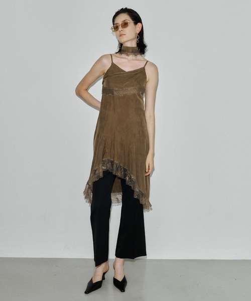 JOSE MOON(ジョゼムーン)の「LACE SCARF CAMI DRESS/レーススカーフキャミドレス(ワンピース・レディース・ブラック/ホワイト/カーキ・38/36)」の19枚目の写真