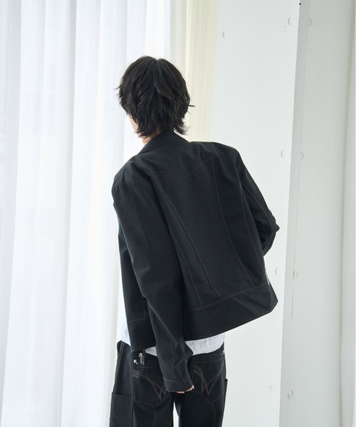 VI E DIT(ヴィエディット)の「Frame Zip Jacket/フレイムジップジャケット/セットアップで着用可能(ブルゾン・メンズ・ブラック/ブラック系その他・2/1)」の9枚目の写真