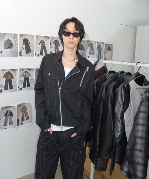 VI E DIT(ヴィエディット)の「Frame Zip Jacket/フレイムジップジャケット/セットアップで着用可能(ブルゾン・メンズ・ブラック/ブラック系その他・2/1)」の3枚目の写真