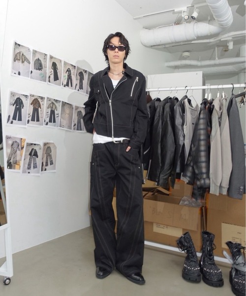 VI E DIT(ヴィエディット)の「Frame Zip Jacket/フレイムジップジャケット/セットアップで着用可能(ブルゾン・メンズ・ブラック/ブラック系その他・2/1)」の4枚目の写真