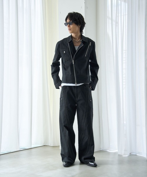 VI E DIT(ヴィエディット)の「Frame Zip Jacket/フレイムジップジャケット/セットアップで着用可能(ブルゾン・メンズ・ブラック/ブラック系その他・2/1)」の11枚目の写真