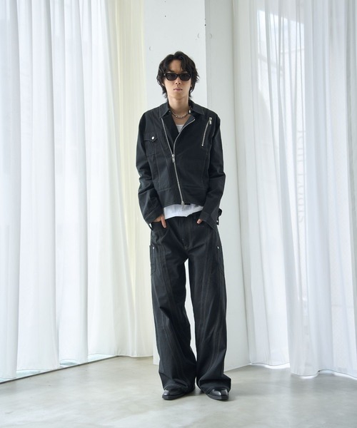 VI E DIT(ヴィエディット)の「Frame Zip Jacket/フレイムジップジャケット/セットアップで着用可能(ブルゾン・メンズ・ブラック/ブラック系その他・2/1)」の10枚目の写真