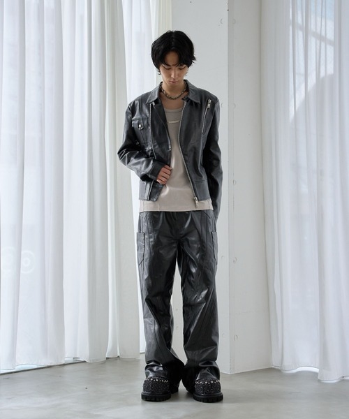 VI E DIT(ヴィエディット)の「Frame Zip Jacket/フレイムジップジャケット/セットアップで着用可能(ブルゾン・メンズ・ブラック/ブラック系その他・2/1)」の6枚目の写真