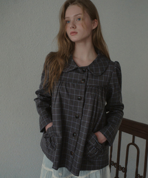 Colette Check Shirring Jacket_Charcoal(OB6OT05)