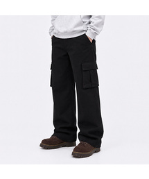 カーゴ ストリング ワイド チノパンツ (ブラック)
