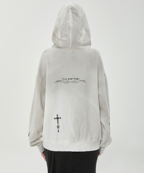 FLAREUP(フレアアップ)の「ダーティウォッシュドジップパーカー (FL-066_オフホワイト)(パーカー・レディース・ホワイト・OS)」の4枚目の写真