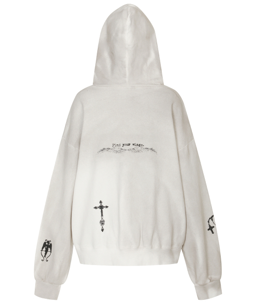 FLAREUP(フレアアップ)の「ダーティウォッシュドジップパーカー (FL-066_オフホワイト)(パーカー・レディース・ホワイト・OS)」の10枚目の写真