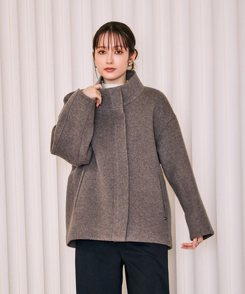 Audie a Muses（オーディアミューズ）の「スタインドカラーウールジャケット（その他アウター・レディース・ネイビー/ブラウン/ピンク・FREE/36）」の17枚目の写真