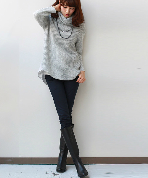 REAL CUBE（リアルキューブ）の「REAL CUBE　無地レギンスパンツ（その他パンツ・レディース・チャコール/ネイビー・36/40/42/38）」の3枚目の写真