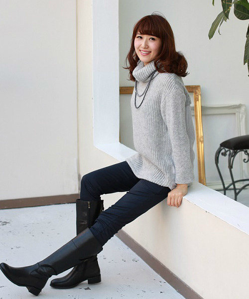 REAL CUBE（リアルキューブ）の「REAL CUBE　無地レギンスパンツ（その他パンツ・レディース・チャコール/ネイビー・36/40/42/38）」の12枚目の写真