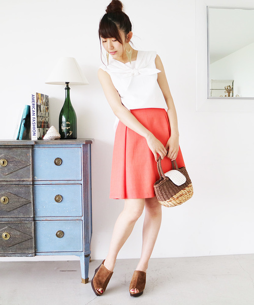 N.（N. Natural Beauty Basic）（エヌエヌナチュラルビューティーベーシック）の「コットンボイルスカーフ風ブラウス（シャツ/ブラウス・レディース・ネイビー/ホワイト/レッド・MEDIUM）」の16枚目の写真