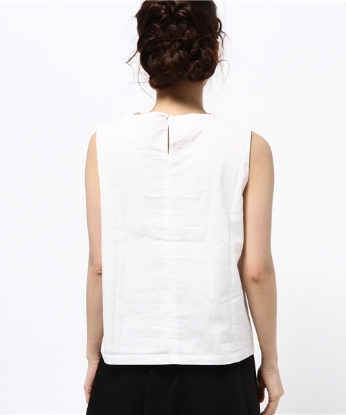 N.（N. Natural Beauty Basic）（エヌエヌナチュラルビューティーベーシック）の「コットンボイルスカーフ風ブラウス（シャツ/ブラウス・レディース・ネイビー/ホワイト/レッド・MEDIUM）」の6枚目の写真