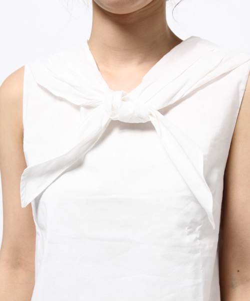 N.（N. Natural Beauty Basic）（エヌエヌナチュラルビューティーベーシック）の「コットンボイルスカーフ風ブラウス（シャツ/ブラウス・レディース・ネイビー/ホワイト/レッド・MEDIUM）」の7枚目の写真