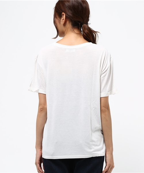 archives（アルシーヴ）の「バンブー 天竺ロゴT（Tシャツ/カットソー・レディース・オフホワイト/ブラック/カーキ・MEDIUM）」の6枚目の写真