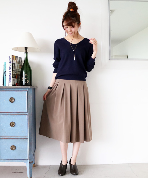 N.（N. Natural Beauty Basic）（エヌエヌナチュラルビューティーベーシック）の「ウールベーシックニット（ニット/セーター・レディース・ホワイト/レッド/ベージュ/イエロー/ネイビー/グレー・MEDIUM）」の8枚目の写真