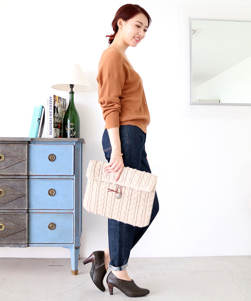 N.（N. Natural Beauty Basic）（エヌエヌナチュラルビューティーベーシック）の「ウールベーシックニット（ニット/セーター・レディース・ホワイト/レッド/ベージュ/イエロー/ネイビー/グレー・MEDIUM）」の20枚目の写真