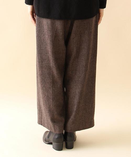 coen(コーエン)の「ウォッシャブルウールヘリンボンワイドパンツ(その他パンツ・レディース・ダークグレー/ダークブラウン・LARGE/MEDIUM)」の5枚目の写真